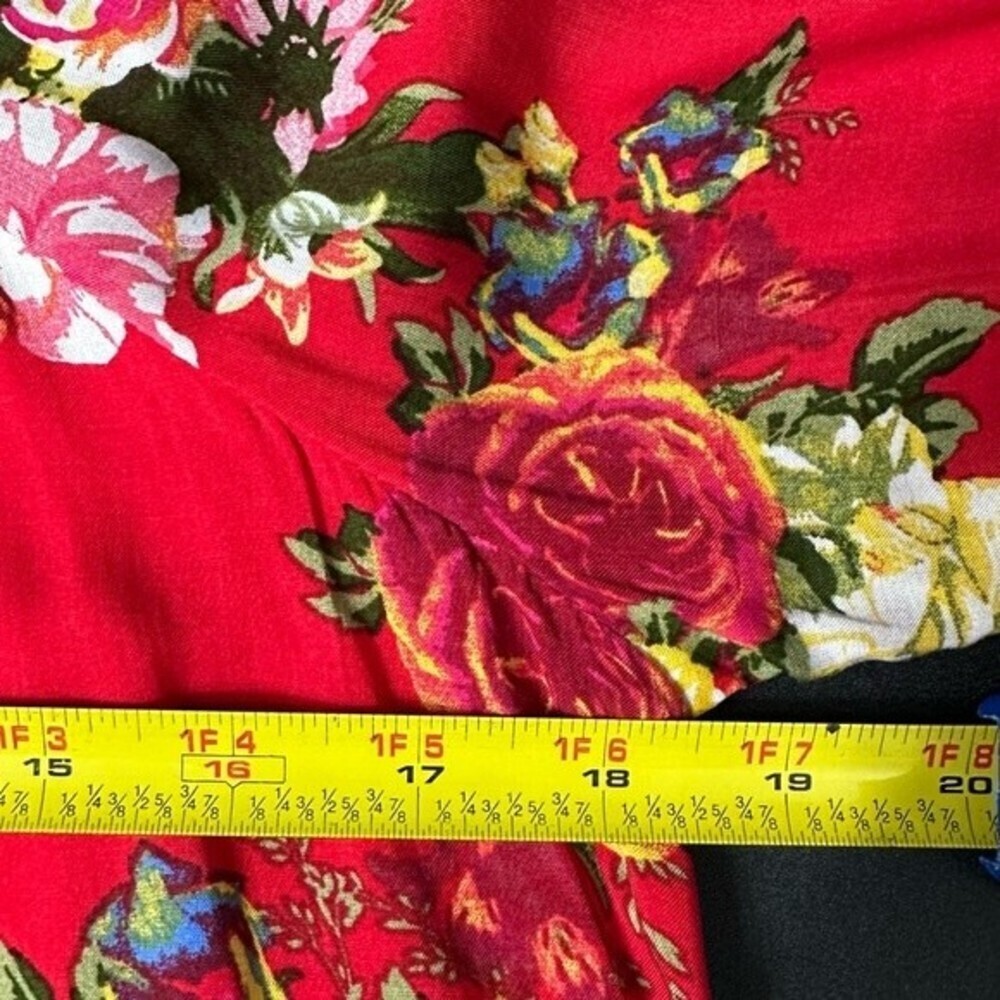 Umgee Floral Boho Top Size Large Blouse Cottagecore Lace Hem Flowy Women’s Top - Picture 11 of 16